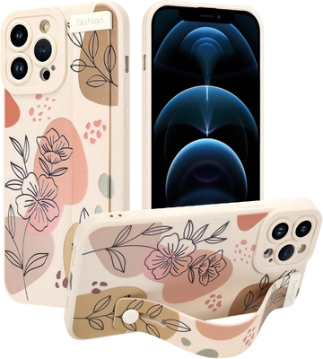 iPhone 12 Pro Max Vỏ silicone với dây đeo cho phụ nữ Cô gái Hoa hoa dễ thương Thiết kế mẫu Đường dây mềm điều chỉnh