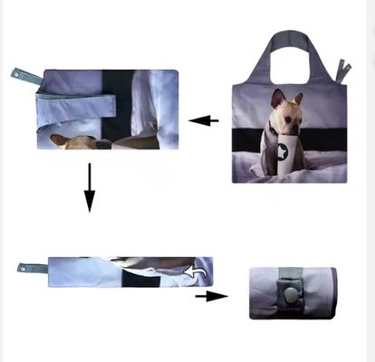 Túi tote đi chợ tái sử dụng lớn, bền, bằng polyester tái chế RPET bán buôn