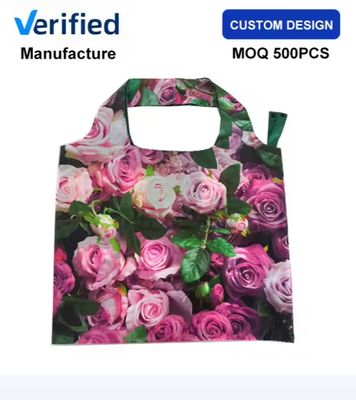 Túi tote đi chợ tái sử dụng lớn, bền, bằng polyester tái chế RPET bán buôn