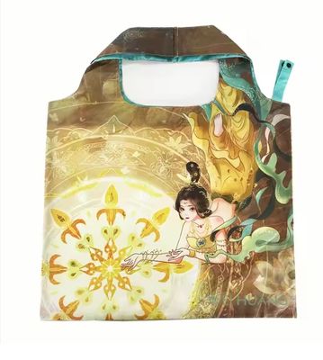 Túi tote đi chợ tái sử dụng lớn, bền, bằng polyester tái chế RPET bán buôn