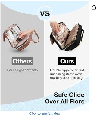 BAGSMART Toiletry Bag Hanging Travel Makeup Organizer with TSA Approved Transparent Cosmetic Bag Makeup Bag for Full Sized Toiletries, Medium-Black