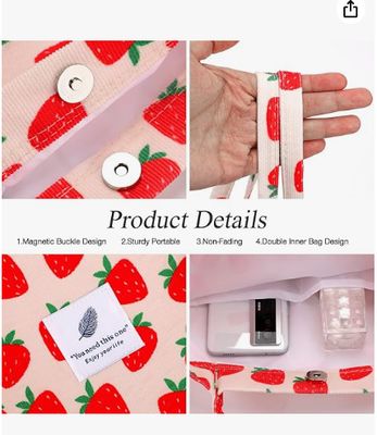 Tote Phụ nữ Cô gái, Capacity lớn Corduroy tái sử dụng đồ ăn túi vai với bên trong