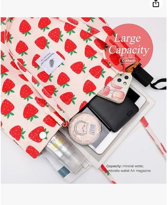 Tote Phụ nữ Cô gái, Capacity lớn Corduroy tái sử dụng đồ ăn túi vai với bên trong