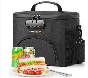 Insulated Lunch Bag with Combination Lock - Durable, Leakproof, Soft Cooler Bag with Adjustable Shoulder Strap for Men Women