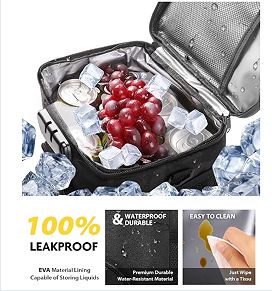 Insulated Lunch Bag with Combination Lock - Durable, Leakproof, Soft Cooler Bag with Adjustable Shoulder Strap for Men Women