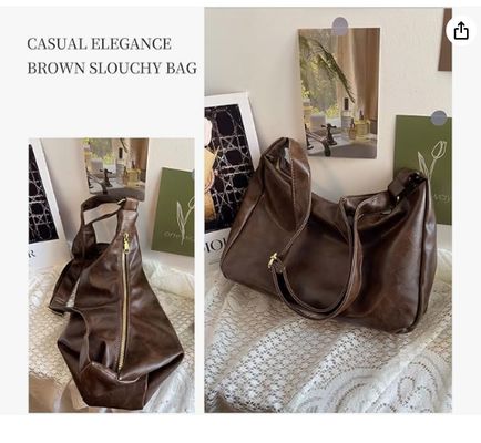 túi xách Hobo cho phụ nữ, túi xách da Vegan gấp siêu mềm, túi xách Tote kiểu dáng