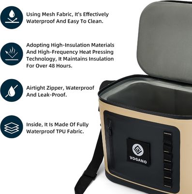 Soft Cooler - Insulated Leak-Proof Cooler Bag with Waterproof Zipper | 28 Can Portable Ice Chest for Camping, Beach, Travel, Picnic, Fishing