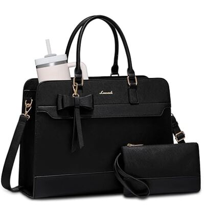 Laptop Tote Bag for Women,Leather Work Bag, Waterproof Business Teacher Bag,Large Computer Handbag Purse Briefcase,Office Gifts for Women