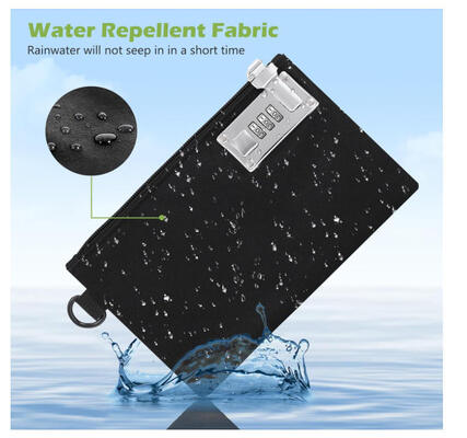 Túi tiền với khóa, 5 x 8 inch túi tiền có thể khóa, khóa phụ kiện túi tiền mặt, đồ trang sức, hộ chiếu, thuốc, thẻ tín dụng - Đen