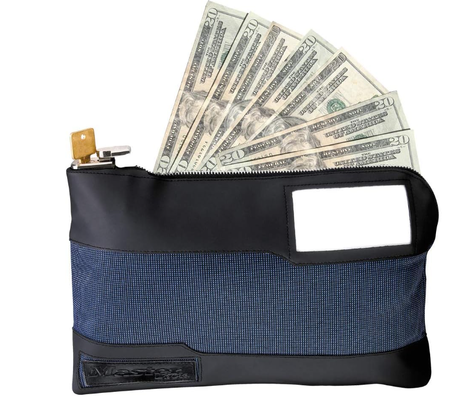 Master Lock Money Bag with Key Lock and Zipper for Cash, 11-1/2 in. Long Locking Portable Travel Money Pouch Protects Passports, Valuables, 7120D, Blue