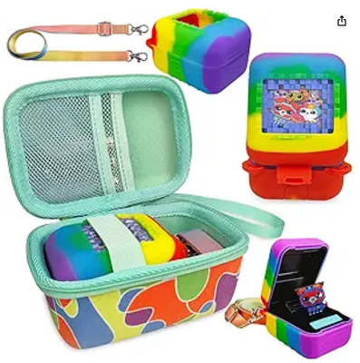 Vỏ silicone và vỏ cứng thú cưng kỹ thuật số tương tác Ứng dụng cho Bitzee Original Virtual Electronic Pets Vỏ bảo vệ với Lanyard