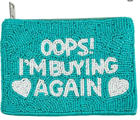 Beaded Coin Purse Change Zipper Pouch Wallet Cherry | Handmade Beadwork, Compact Organizer, Cash Holder, Card Storage, Makeup Pouch, Giftable Accessory, Everyday Carry