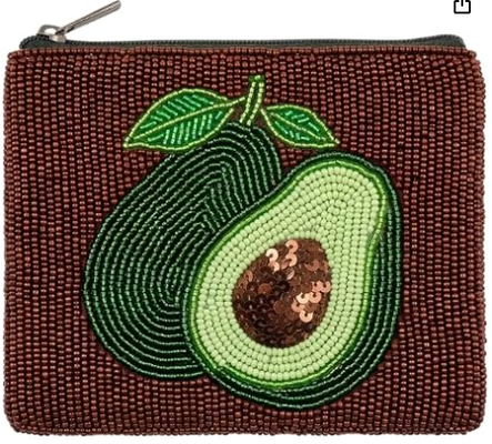 Beaded Coin Purse Change Zipper Pouch Wallet Cherry | Handmade Beadwork, Compact Organizer, Cash Holder, Card Storage, Makeup Pouch, Giftable Accessory, Everyday Carry