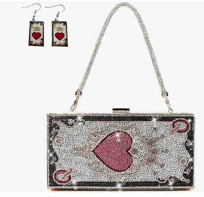 Pearl & she Diamond Women Evening Handbags Purse Minaudiere Clutch Bag, Stack of Cash Dollars Crystal Clutch Purse (Bài túi xách)