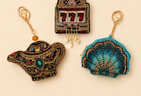Spin To Win Coin Purse Key ring and easy open trigger hook Những chiếc túi tiền nhỏ