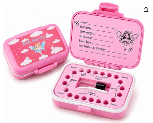 Hộp thần tiên răng & Vỏ ký ức răng trẻ em cho trẻ em - Dừa lúa mì tự nhiên & Vật liệu PP, Liner EVA dễ viết