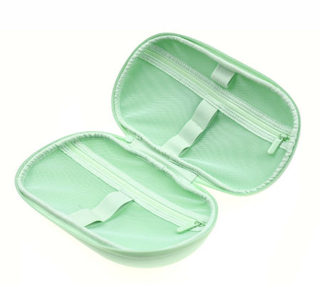 Mint Green EVA Toiletry Organizer Travel Bag 600D Mesh Pockets Inside