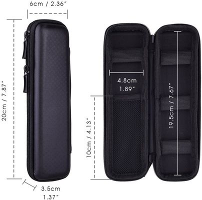 Túi đựng bút chì 3D EVA cứng màu đen 1800D Polyester PU Leather