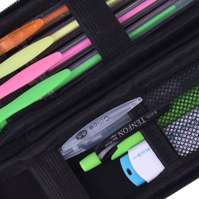 Túi đựng bút chì 3D EVA cứng màu đen 1800D Polyester PU Leather