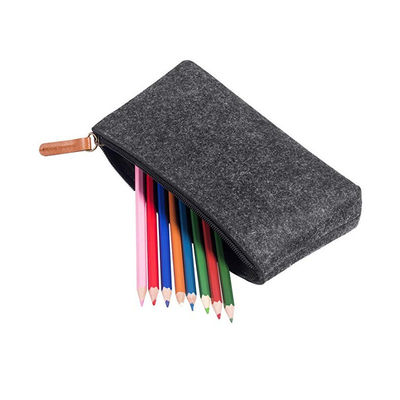 Hộp đựng bút chì EVA 3mm nỉ có thể tái sử dụng Túi đựng bút chì nylon màu xám đậm