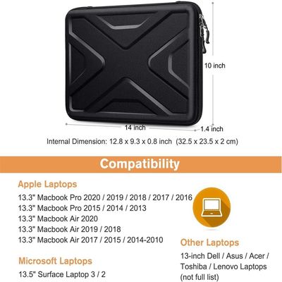 Hard Laptop Sleeve Case 13 Inch Waterproof Shockproof Protective Notebook Computer Cover Thẻ đeo máy tính xách tay cho MacBook 13.3"