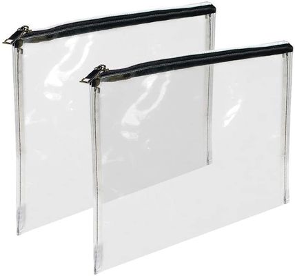 Túi ngân hàng có dây kéo PVC trong suốt bền 12x87 Inch Tùy chọn thiết kế và in logo tùy chỉnh