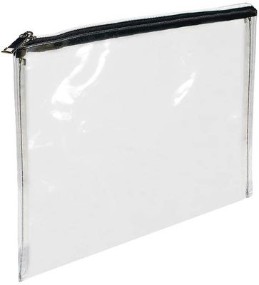 Túi ngân hàng có dây kéo PVC trong suốt bền 12x87 Inch Tùy chọn thiết kế và in logo tùy chỉnh
