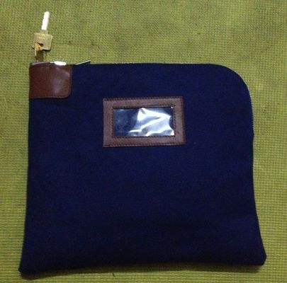 ODM OEM Canvas 11X6inch Zippered túi ngân hàng với 2 chìa khóa Canvas khóa Zipper túi ngân hàng với túi PVC với 2 chìa khóa Zipper túi ngân hàng