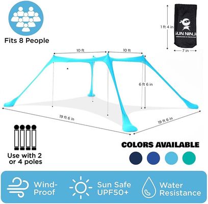 Mái che nắng bằng tia cực tím trên bãi biển 180GSM Chất liệu Lycra UPF 50+