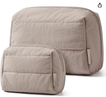 Túi đựng mỹ phẩm du lịch phồng có đệm Duo Lớn & Nhỏ cho Phụ nữ, Bộ sắp xếp mỹ phẩm du lịch phồng có đệm, Túi đựng đồ vệ sinh cá nhân lớn & Túi đựng ví nhỏ, Đồ dùng thiết yếu khi đi du lịch